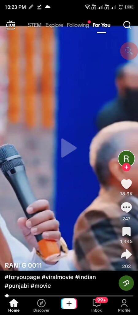 TikTok image Home page